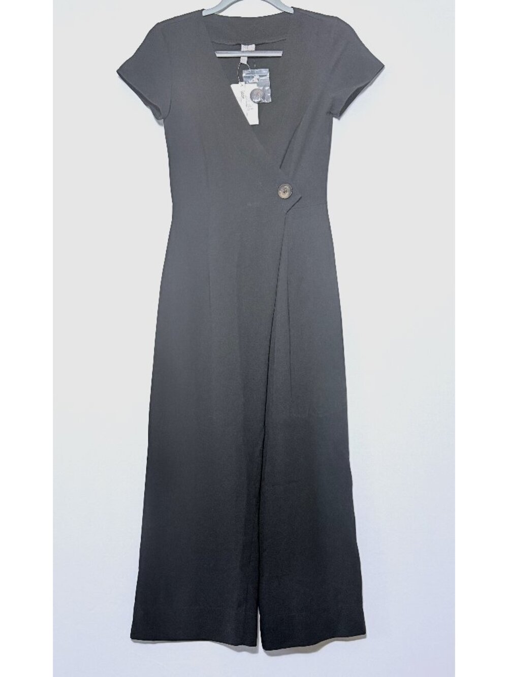 NWT ASOS DESIGN Culotte Wrap Jumpsuit, Black - Size US 2